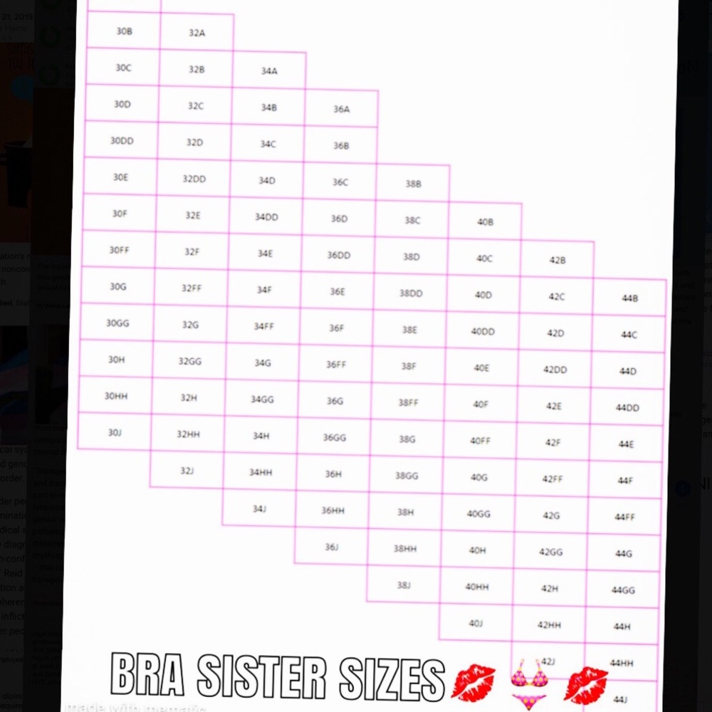 BRA SISTER SIZES